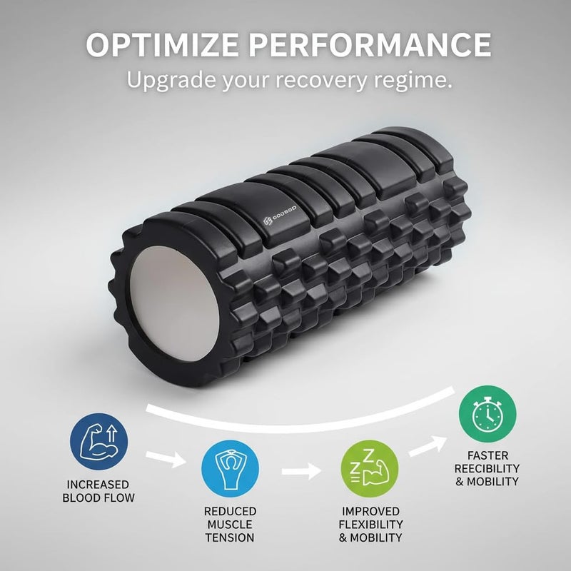 GODBOD Strong Foam Roller - Deep Tissue Medium Density Muscle Massager with Myofascial Trigger Point Release, Back Massage Roller for Soreness and Mobility 13 x 5.5 Inch - Image 5